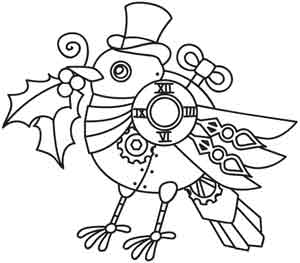 300x263 Steampunk Momma Yuletide Steampunk Coloring Pages
