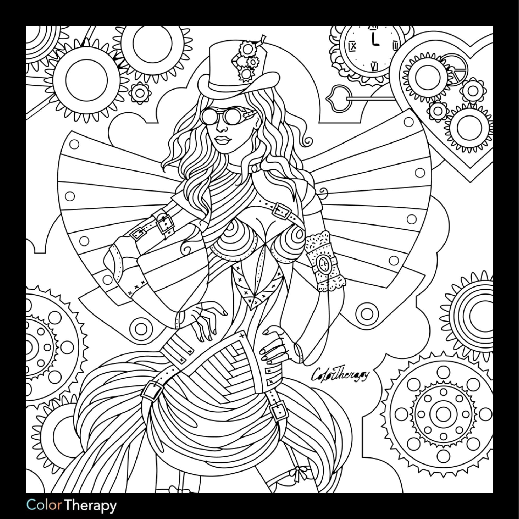 2000x2000 Steampunk Coloring Page Steampunk Coloring Pages For Adults