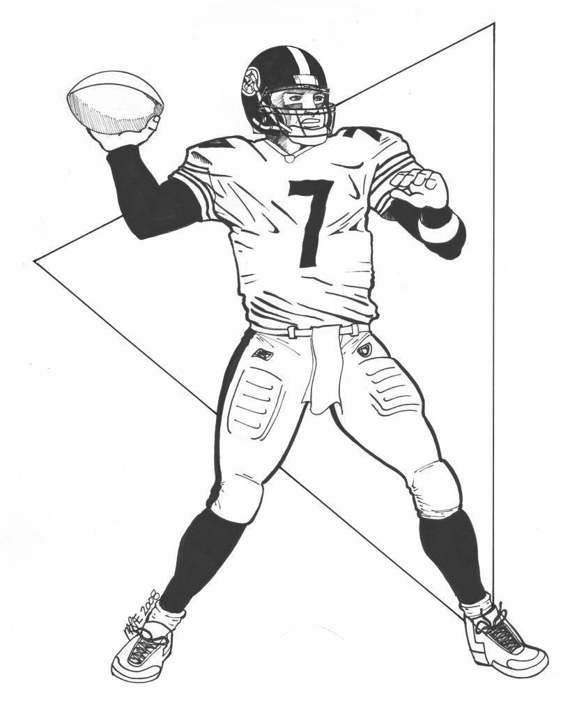 828x1024 Coloring Steelers Player And Drawing Pages Nfl Steeler Printable