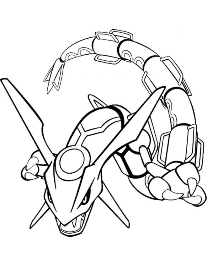 660x847 Rayquaza Pokemon Colouring Pages Pokecolouring (Simple