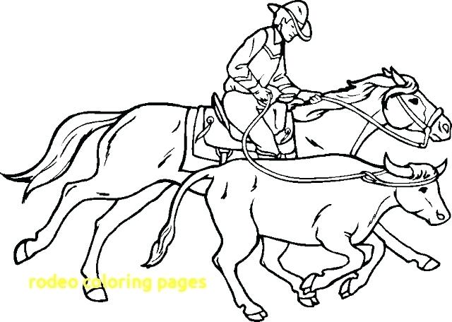 640x456 Rodeo Cowboy Coloring Pages Horse Page For Boys Steer Wrestling