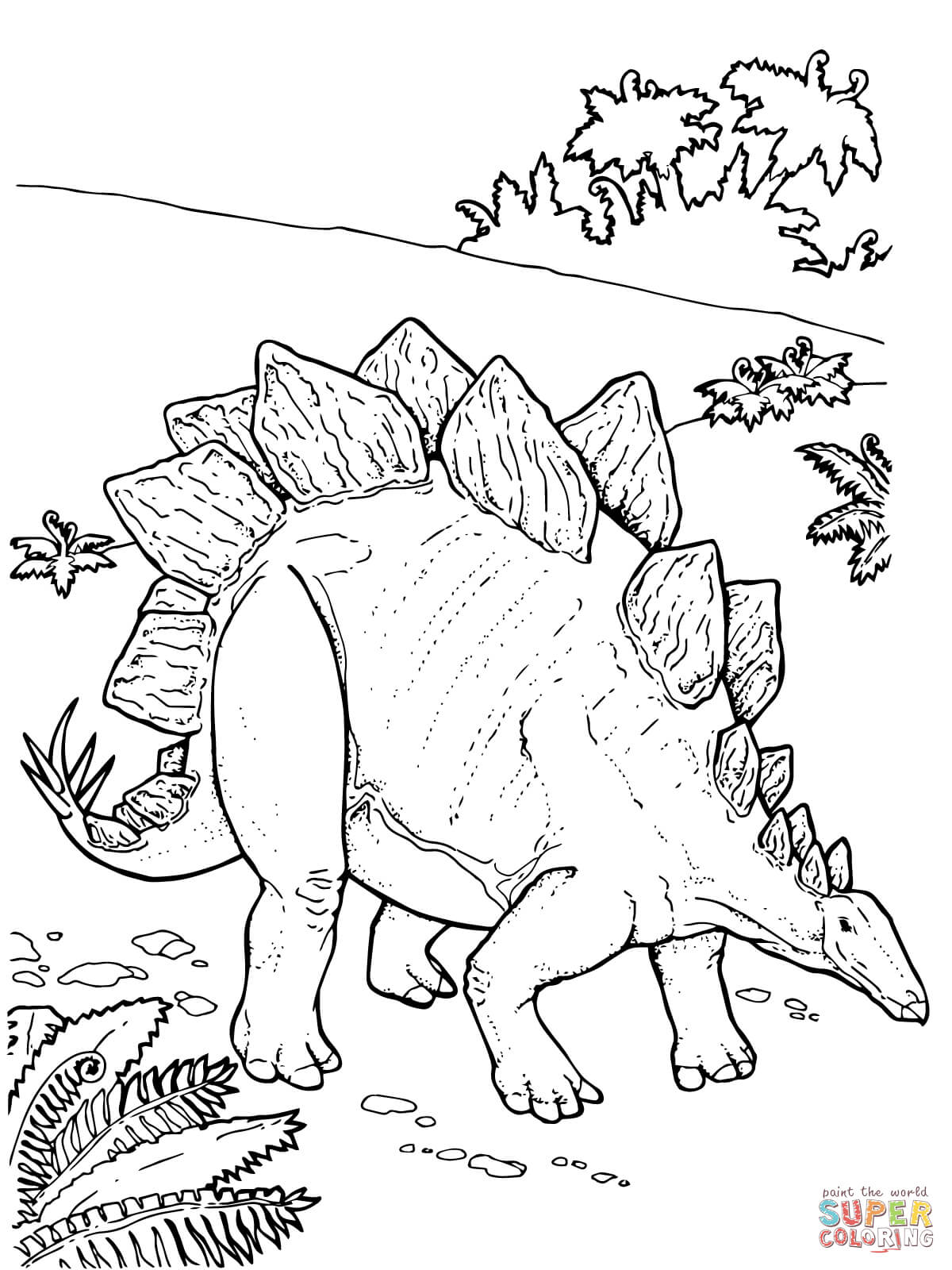 1200x1600 Stegosaurus Coloring Page