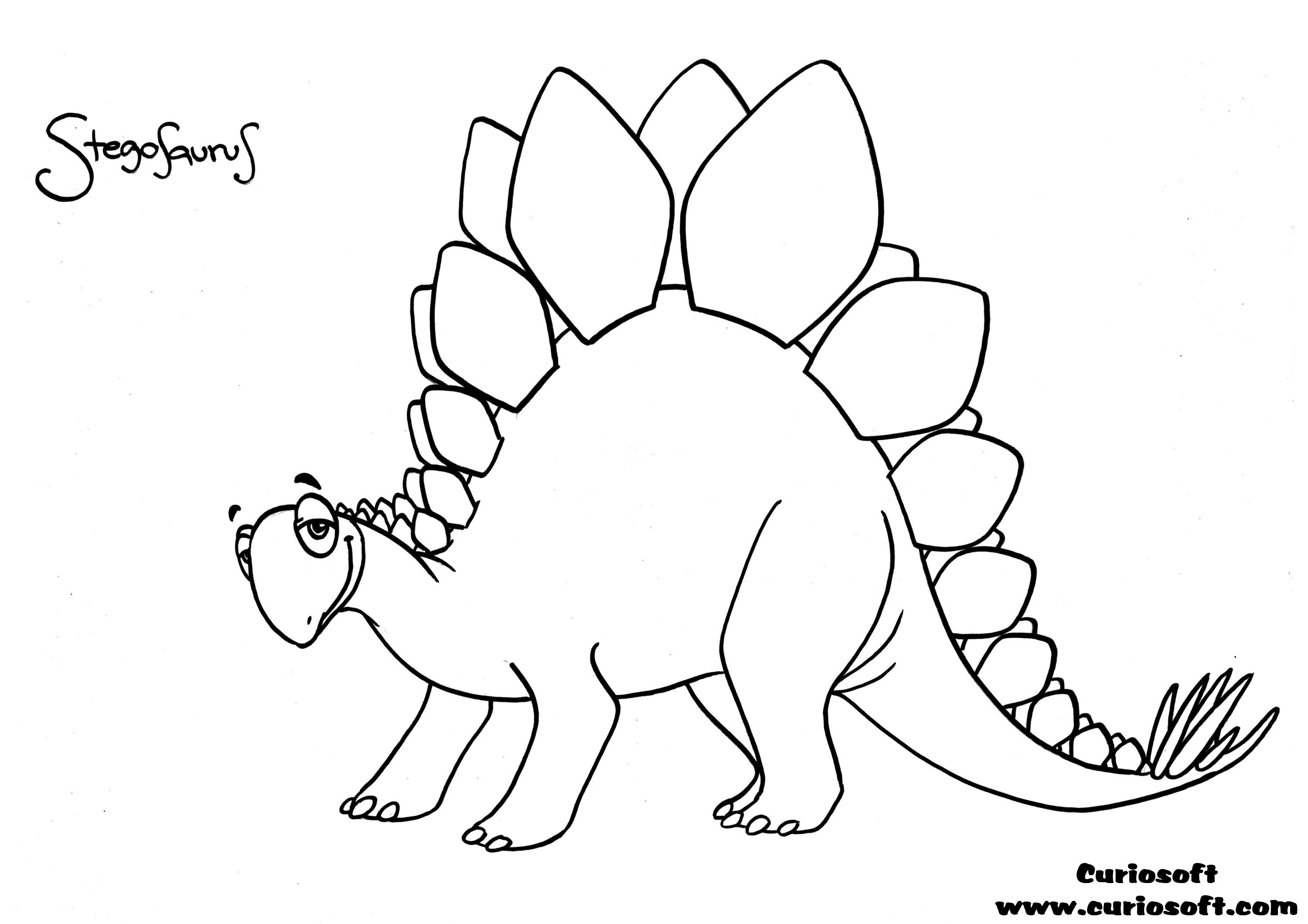 3000x2121 Stegosaurus Dinosaur Printable Coloring Pages
