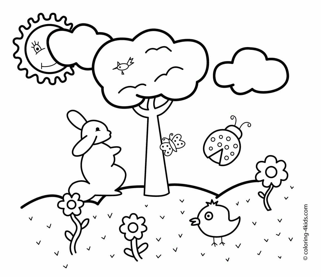 1280x1106 Excellent Spring Coloring Pages For Preschoolers 20 Collections
