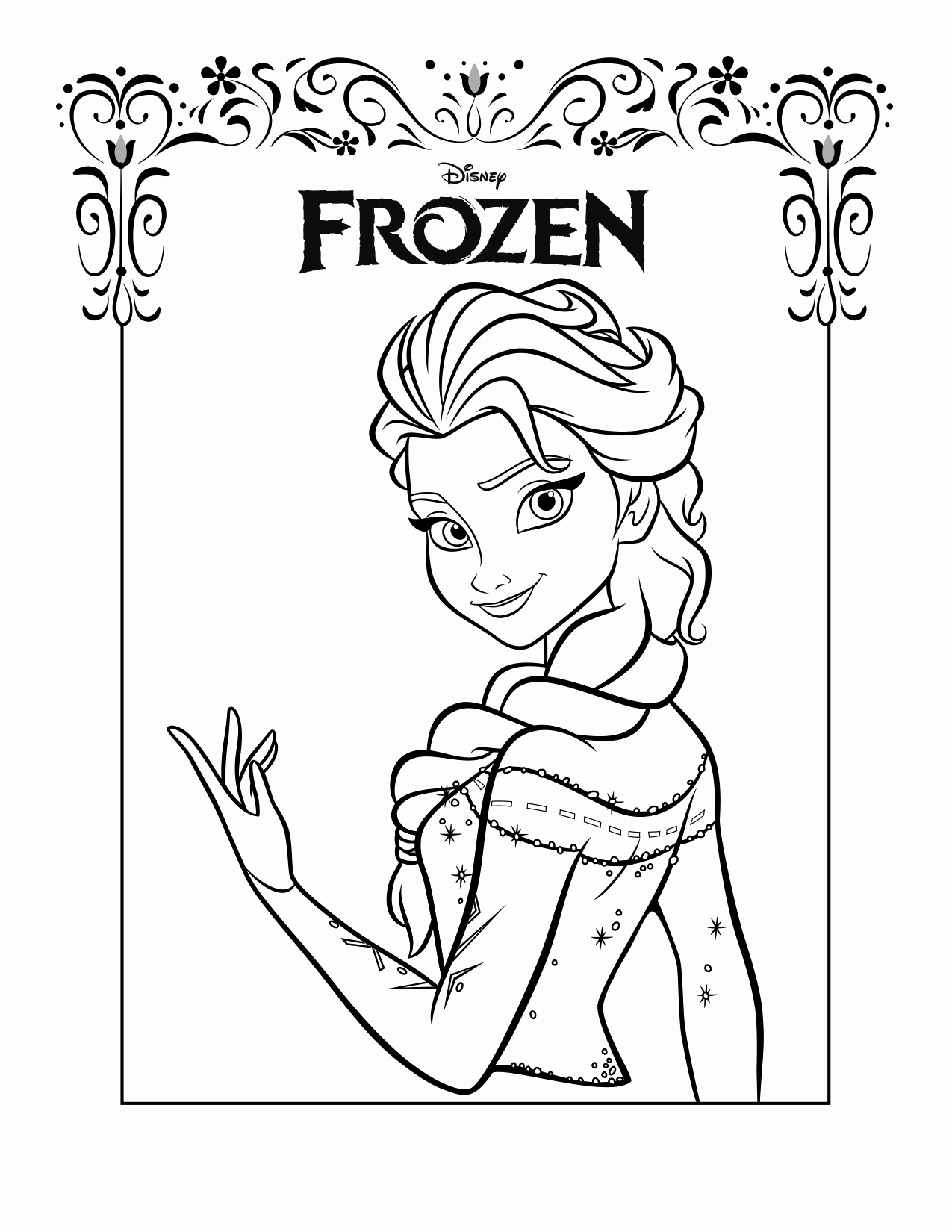 1275x1650 Birthday Coloring Pages To Print 2 Elegant Frozen Elsa Template
