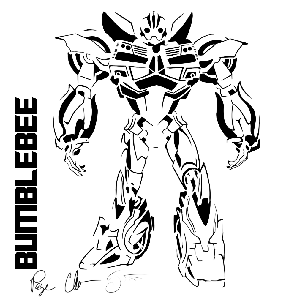 1000x1000 Bumblebee Stencil By Dragongirl508 Transformers