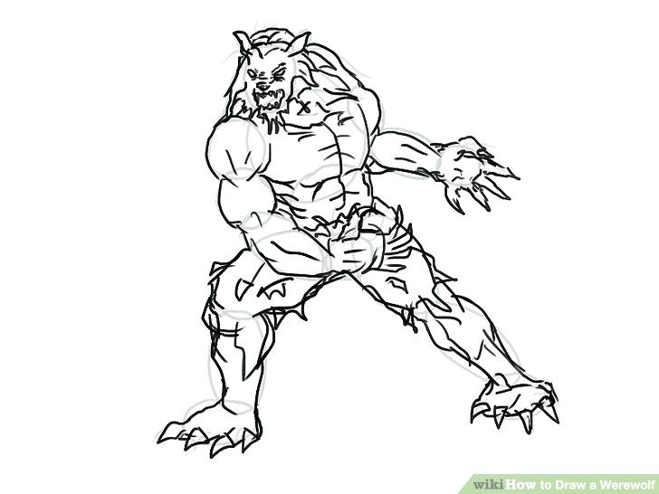 728x546 Wolfman Coloring Pages Image Titled Draw A Werewolf Step Coloring