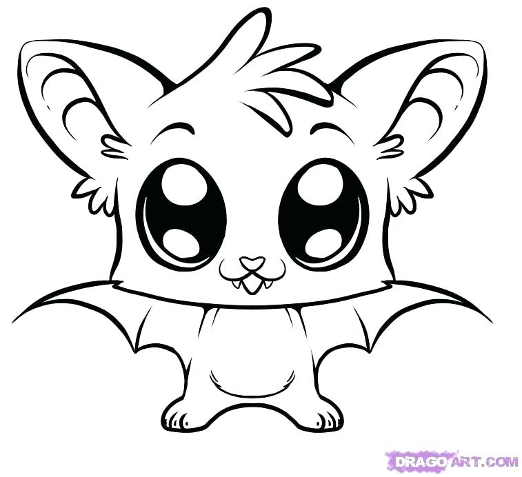 757x692 Coloring Animal Cute Coloring Pages How To Draw A Cute Bat Step 6