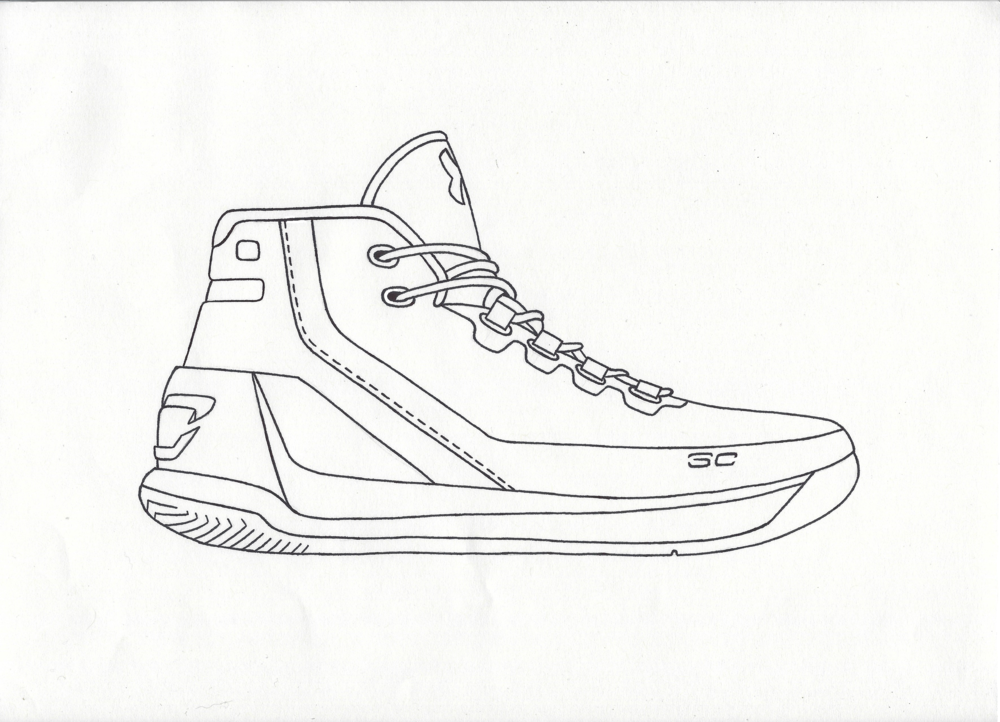 1000x722 Curry Shoe Drawing