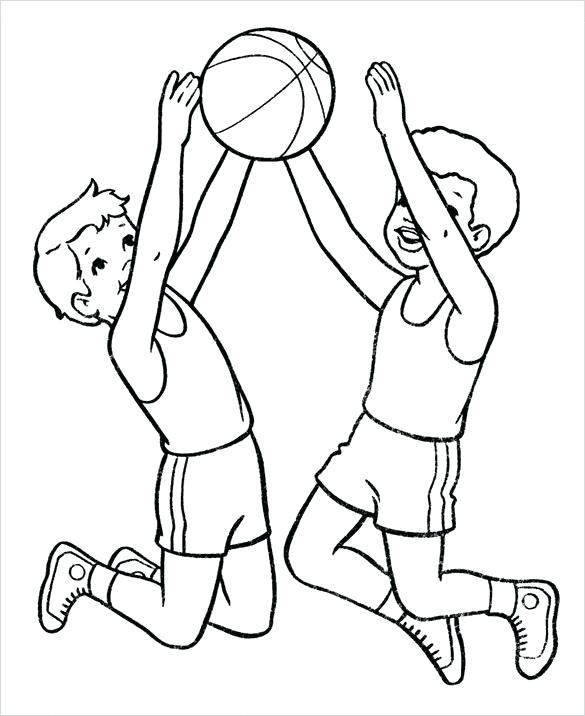 585x716 Basketball Coloring Pages Free Word Format Kids Play Basketball