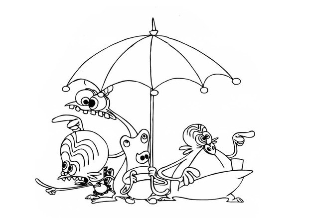 620x438 Space Goofs And An Umbrella Coloring Pages