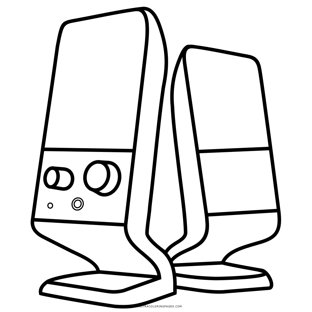 1000x1000 Speakers Coloring Page