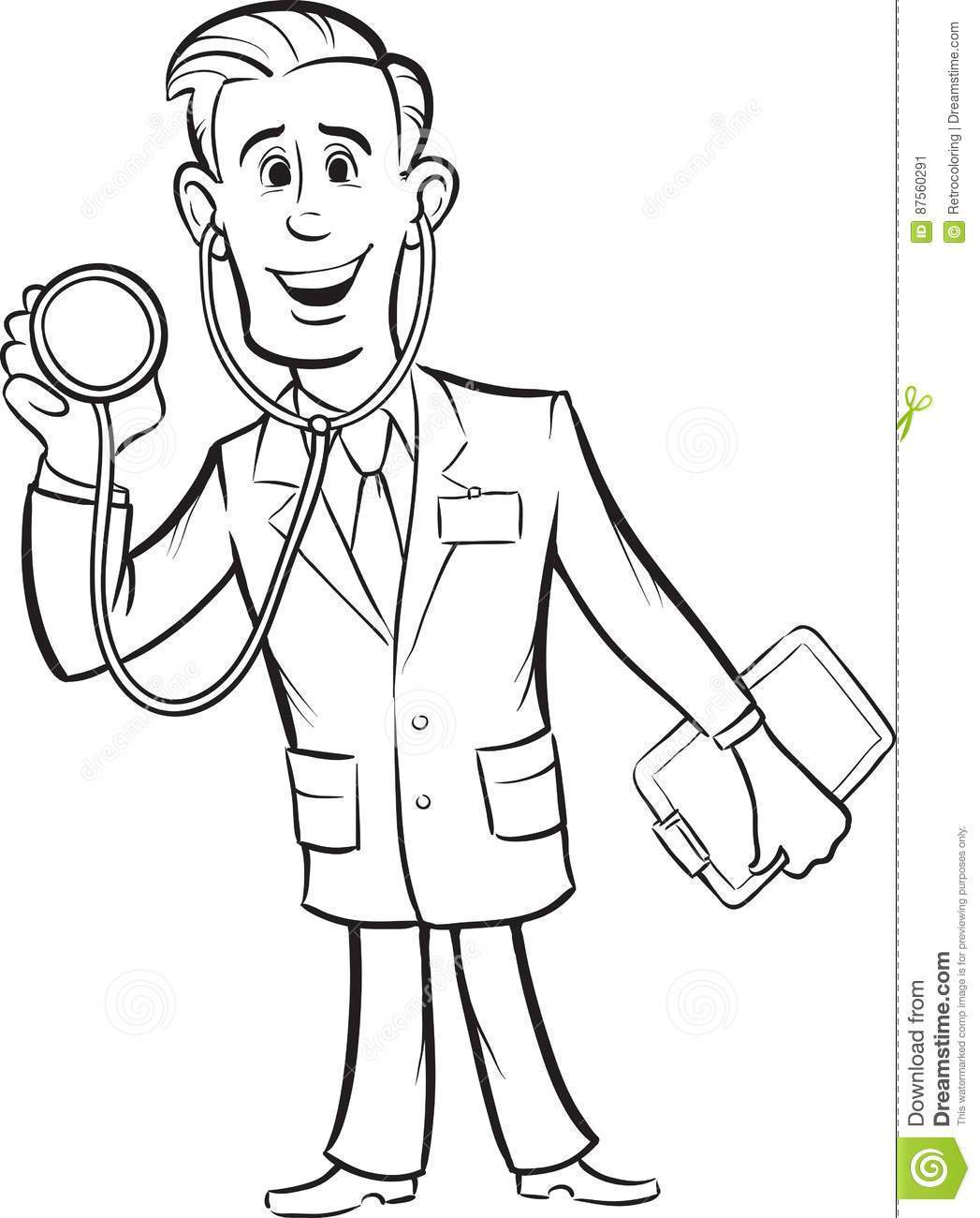 1047x1300 Marvelous Whiteboard Drawing Cartoon Funny Doctor With Stethoscope