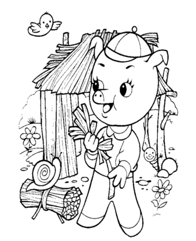 670x820 Bluebonkers 3 Pigs Coloring Sheets
