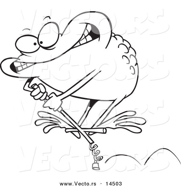 600x620 Vector Of A Cartoon Toad On A Leap Stick