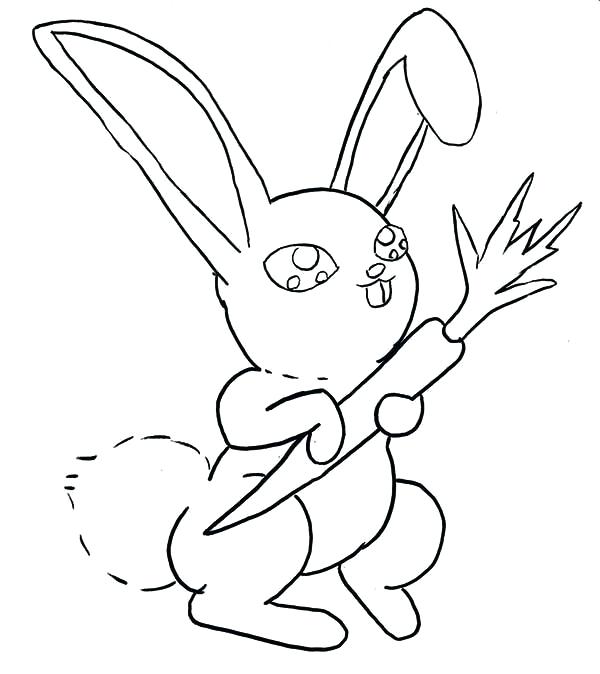 600x674 Carrot Coloring Pages A Sweet Bunny Holding A Stick Of Carrot