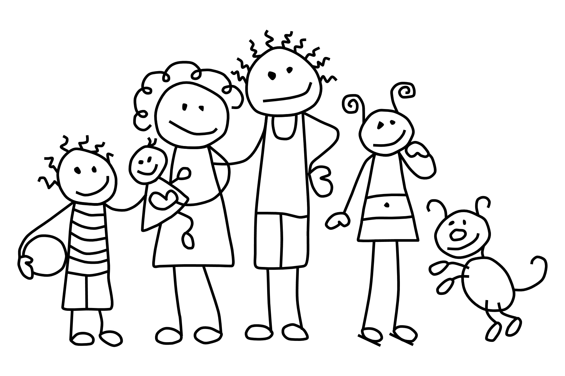 1800x1200 Family Coloring Pages