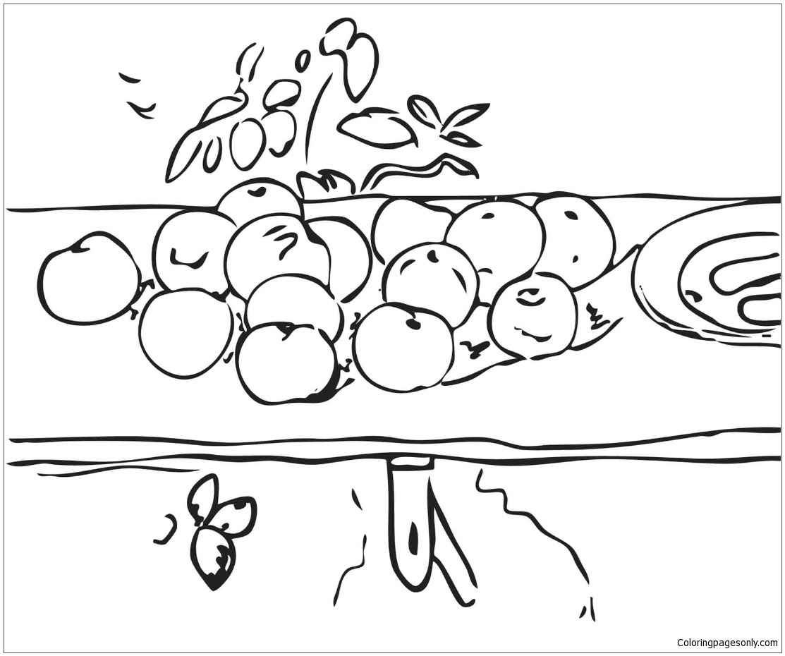 1113x930 Still Life With Apples By Paul Cezanne Coloring Page