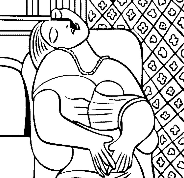 750x725 Adult Coloring Page Picasso The Dream 6