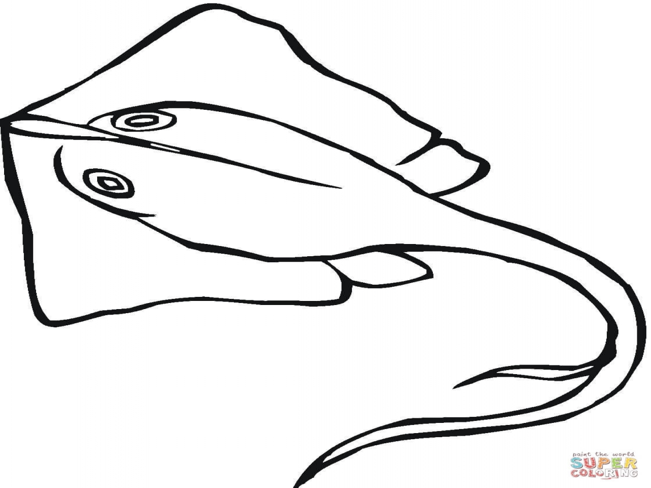 1280x960 Stingray Coloring Page