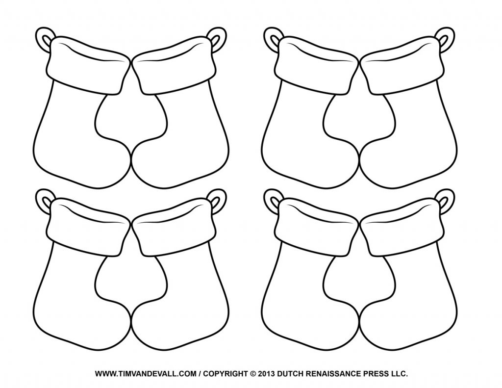1024x791 Christmas Stocking Coloring Pages With Regard To Design 6