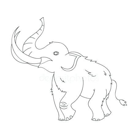 450x450 Woolly Mammoth Icon Outline Style Isolated Plus Woolly Mammoth