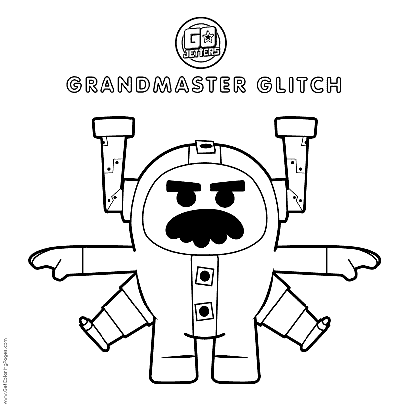 820x820 Grandmaster Glitch Coloring Pages Go Jetters