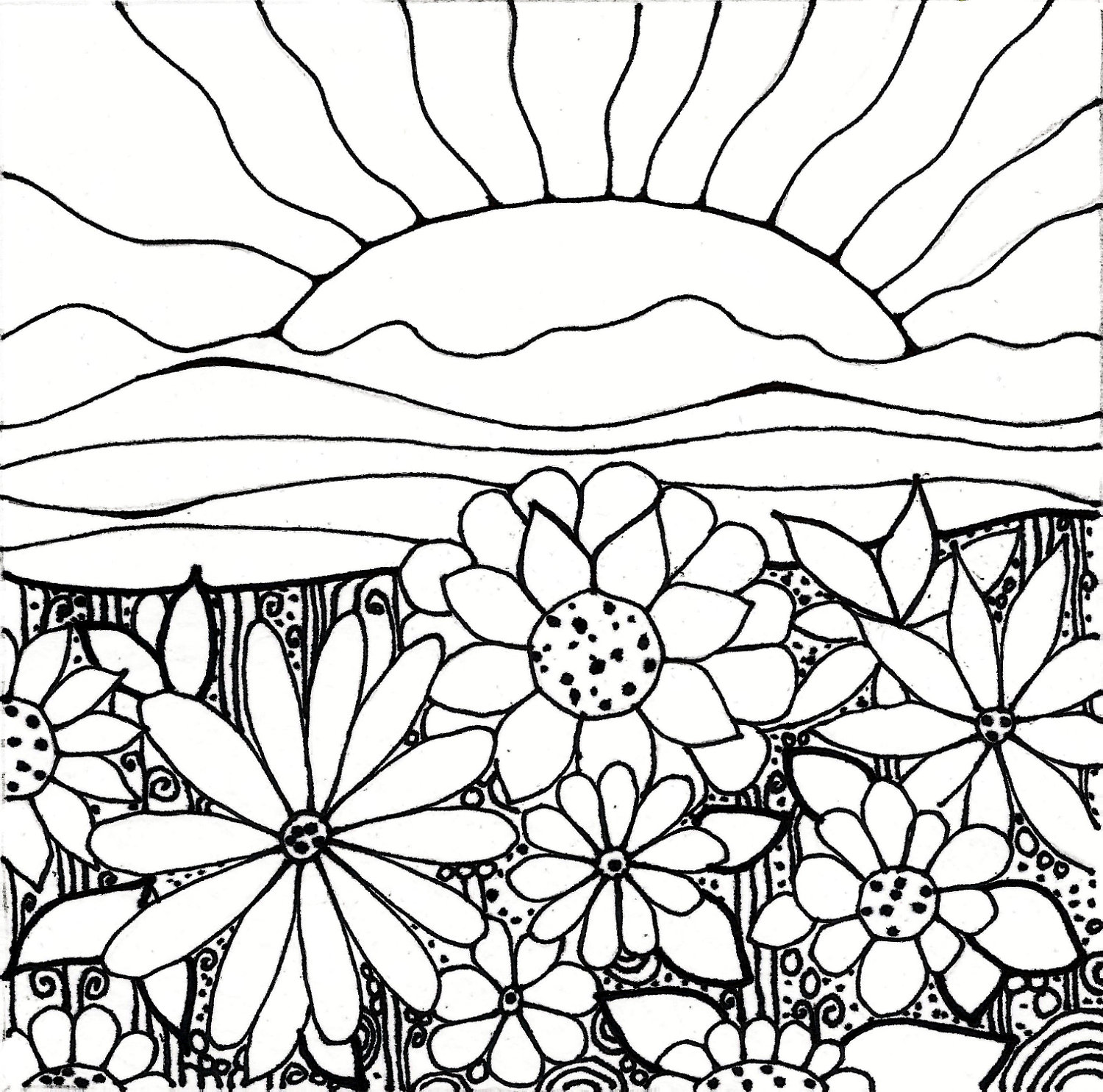 1500x1485 Sunrise Coloring Pages