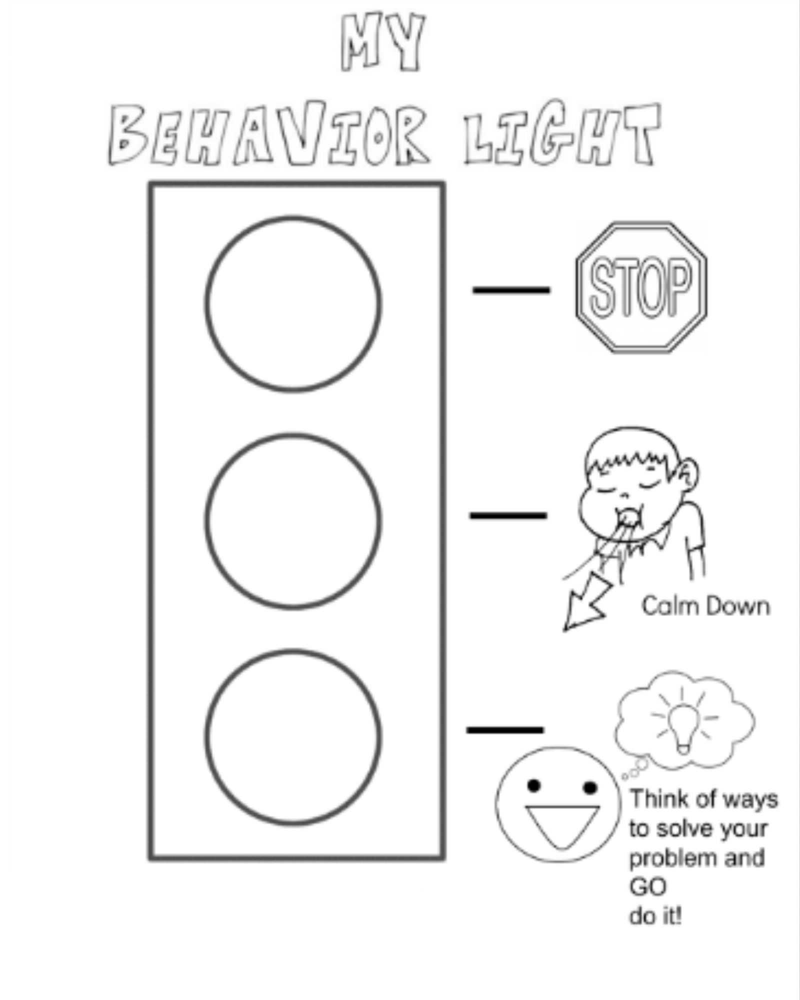 1600x2000 Behavior Stop Light Coloring Page I Created For My Kiddos When You