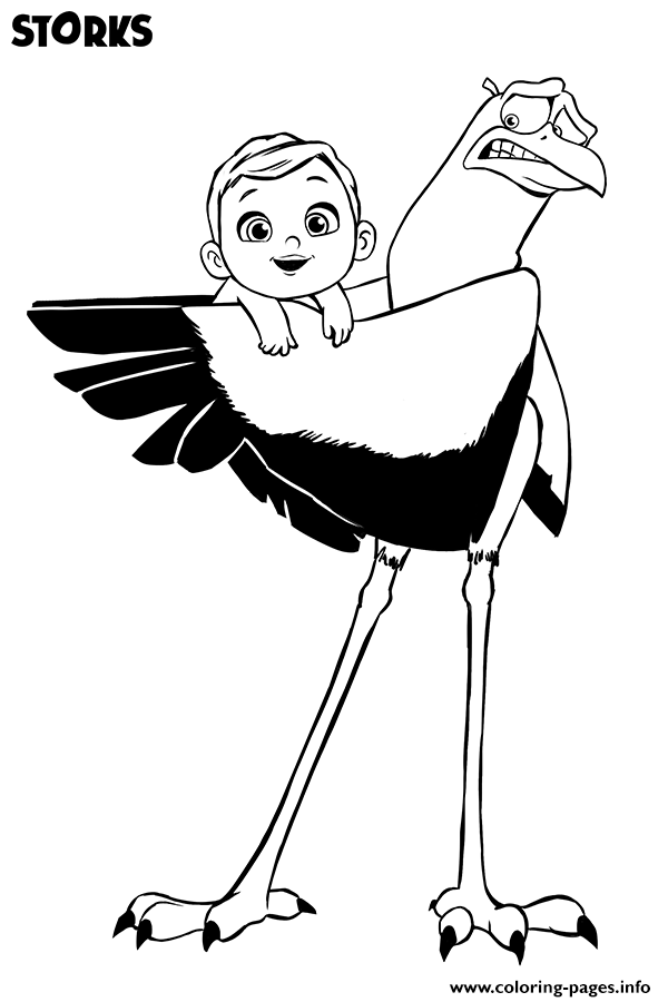 600x900 Storks Movie Free With Baby Coloring Pages Printable