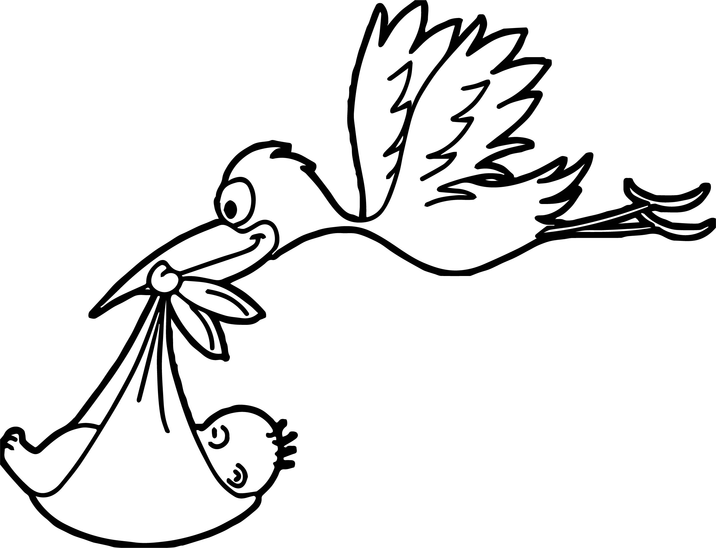 2507x1918 Stork Flying Baby Coloring Page Wecoloringpage