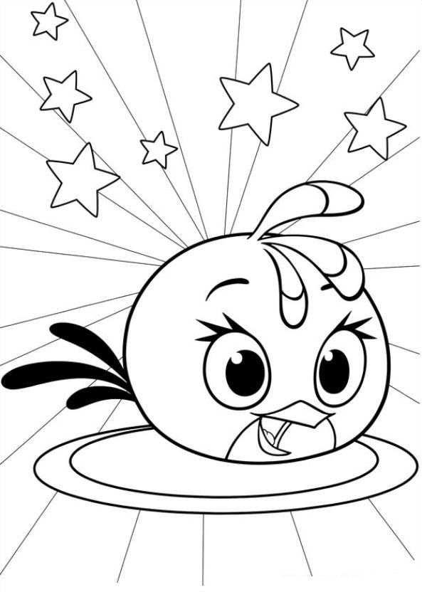 593x832 Coloring Page Angry Birds Stella Angry Birds Stella Coloring