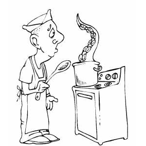 300x300 Unique Comics Animation Cook Stove Coloring Pages