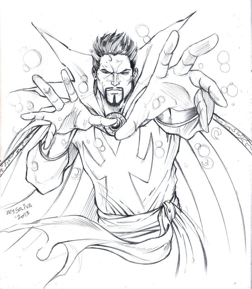 835x956 Doctor Strange Coloring Page