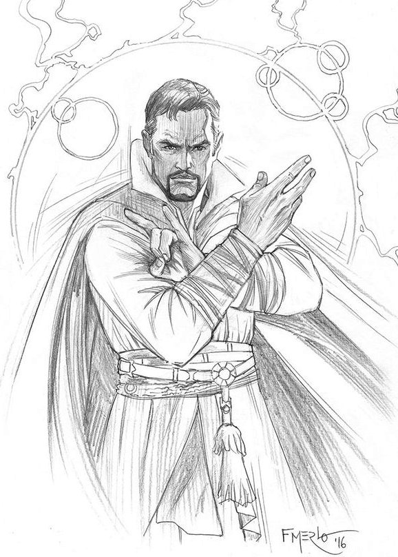 578x808 Doctor Strange Coloring Page As A Great Method Of Learning Colors