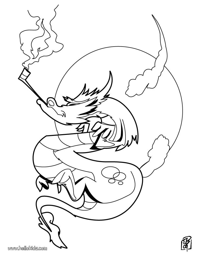 820x1060 Strange Dragon Coloring Pages
