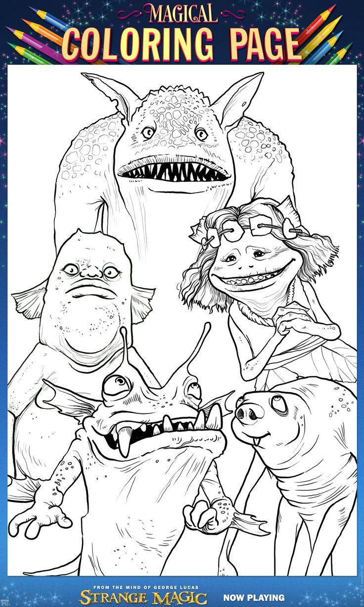 736x1226 Strange Magic Coloring Page Strange Magic Party Planning