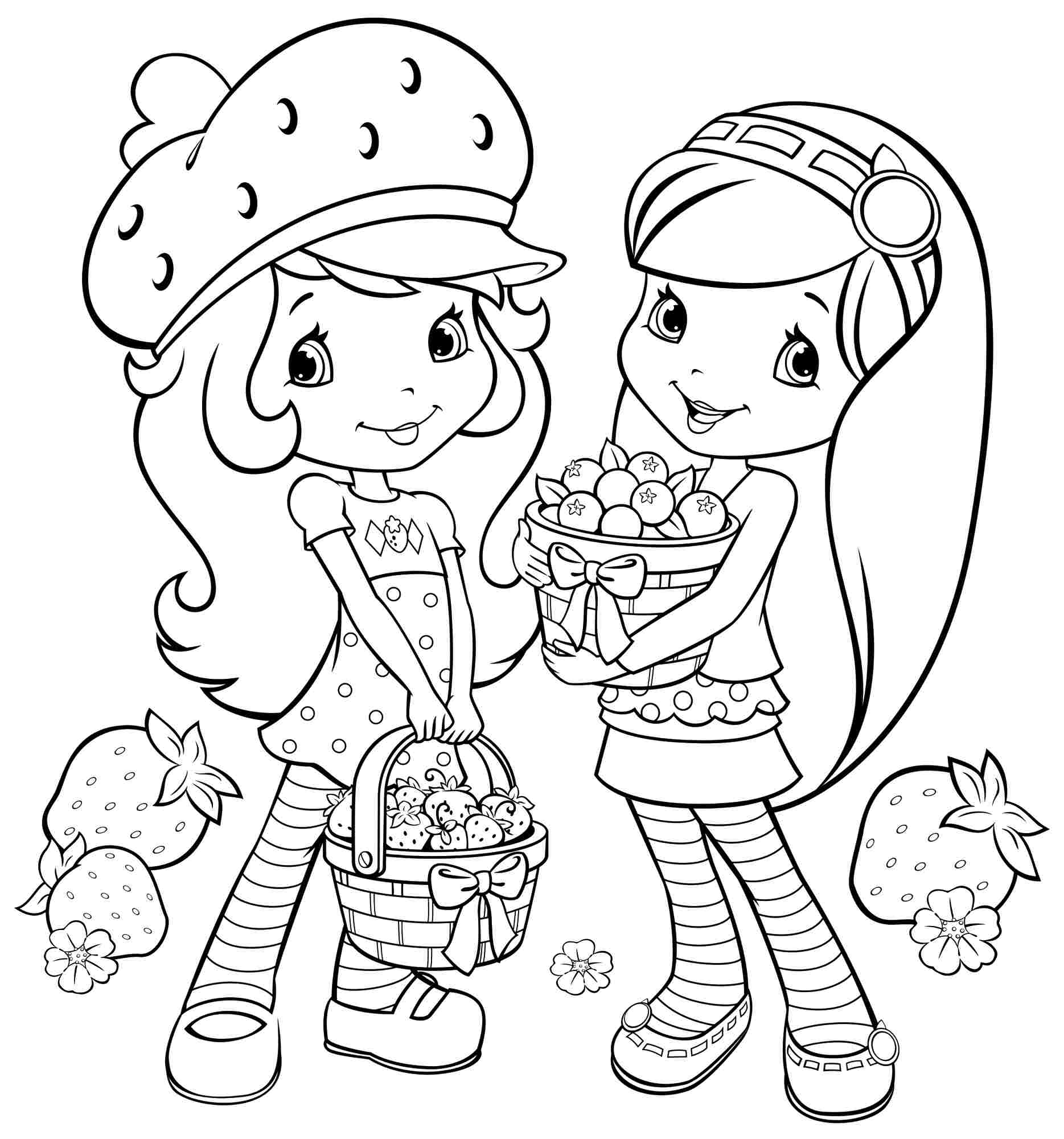 1869x2000 Printable Coloring Pages Cartoon Strawberry Shortcake And Friends