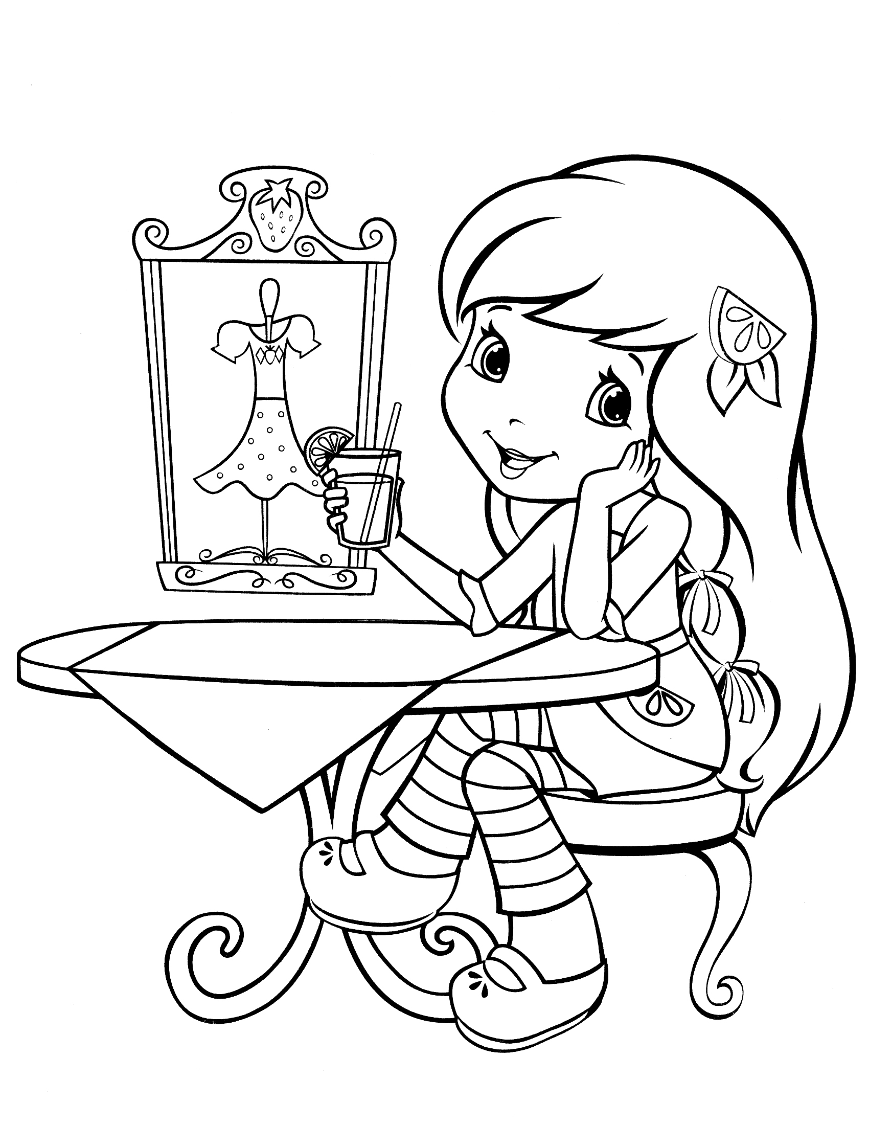 1700x2200 Strawberry Shortcake Coloring Page Fresitas To Print