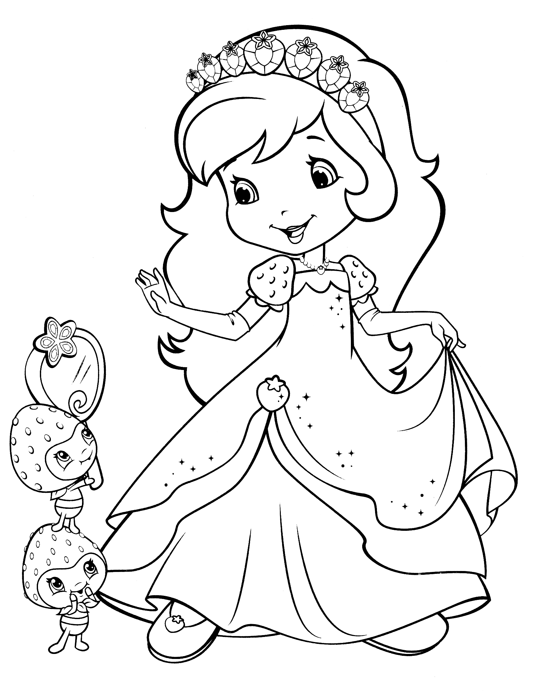 1700x2200 Strawberry Shortcake Princess Coloring Pages
