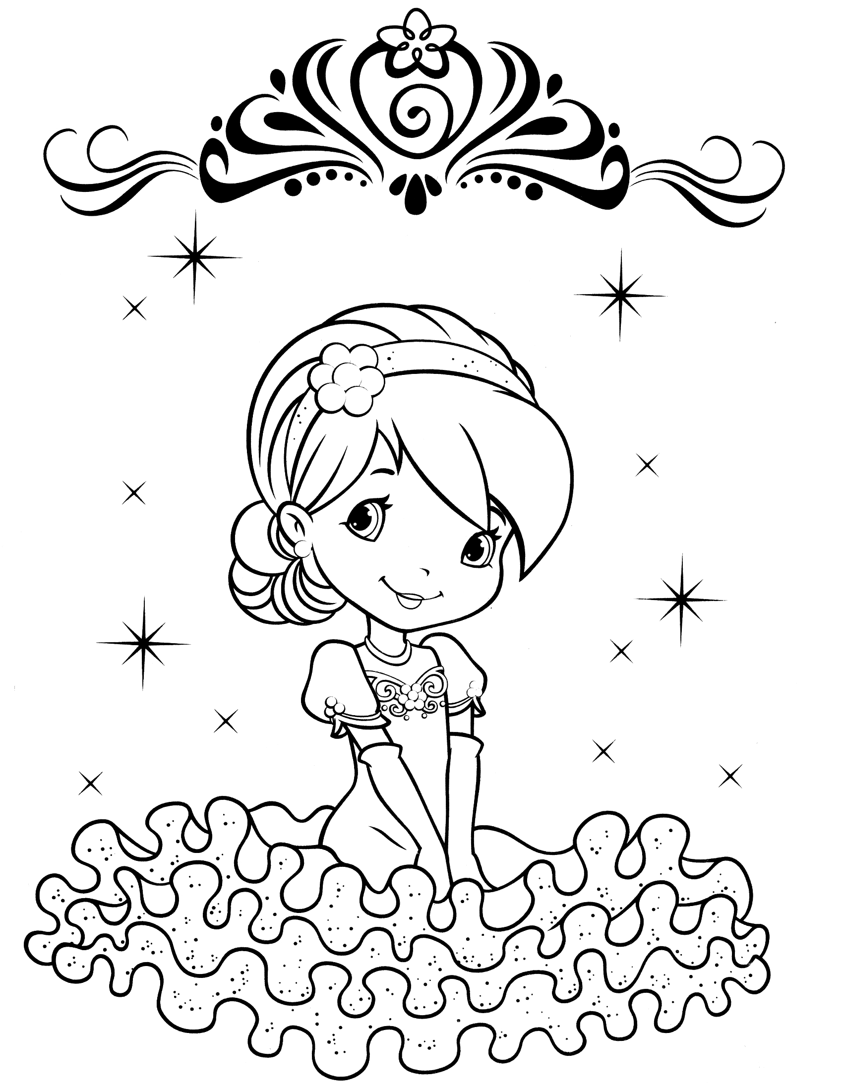 1700x2200 Strawberry Shortcake Coloring Page Coloring Books