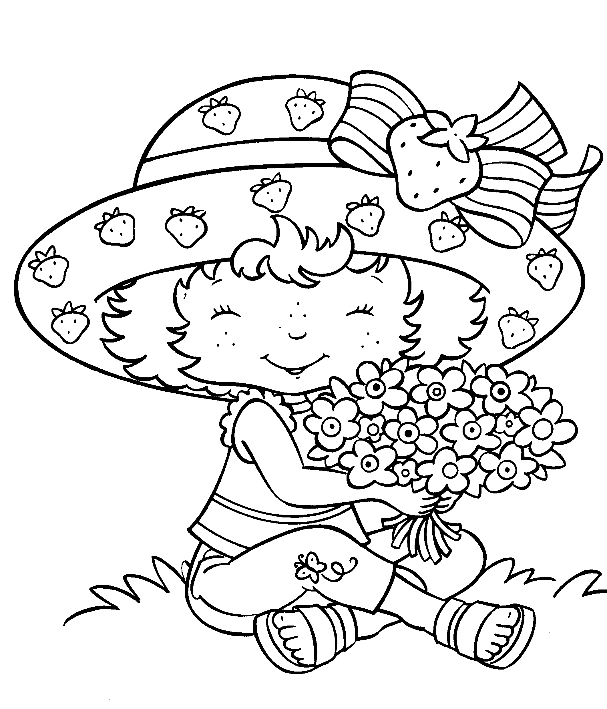 2123x2480 Original Strawberry Shortcake Coloring Page