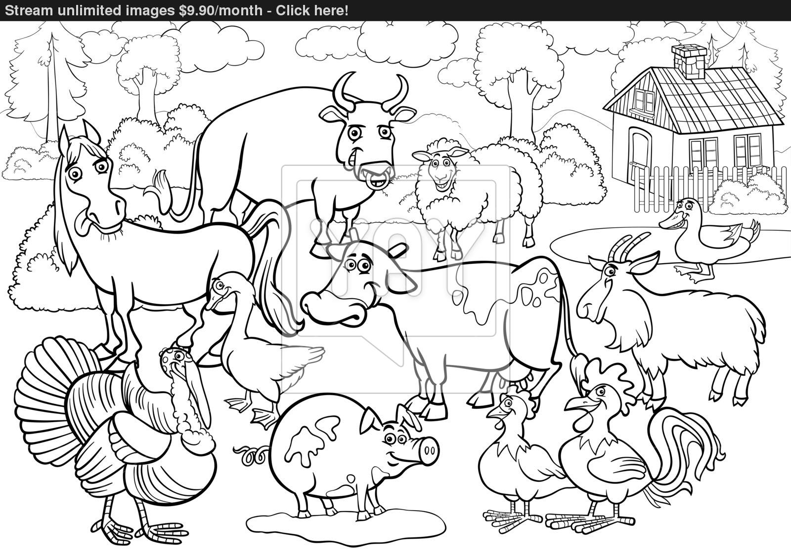 1600x1132 Awesome Excellent Farm Animal Coloring With Page For Kids Inside