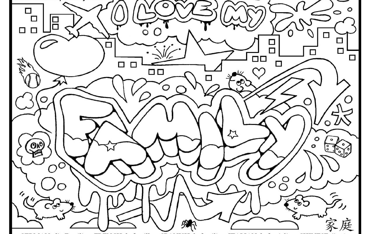 1280x800 Graffiti Coloring Sheet To Print Free Pages For Adults Adult Pdf