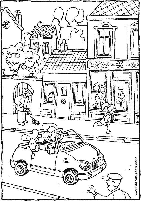 562x800 On The Street Colouring Pages
