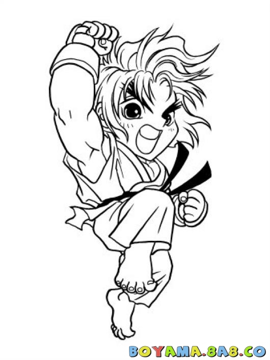 530x707 Ken Street Fighter Boyama Sayfa Coloring Pages Boyama Street