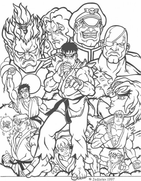 489x625 Street Fighter Coloring Pages