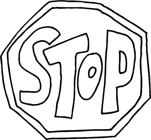 607x565 Safety Signs Coloring Pages Books Coloring Thumbnail Size Traffic