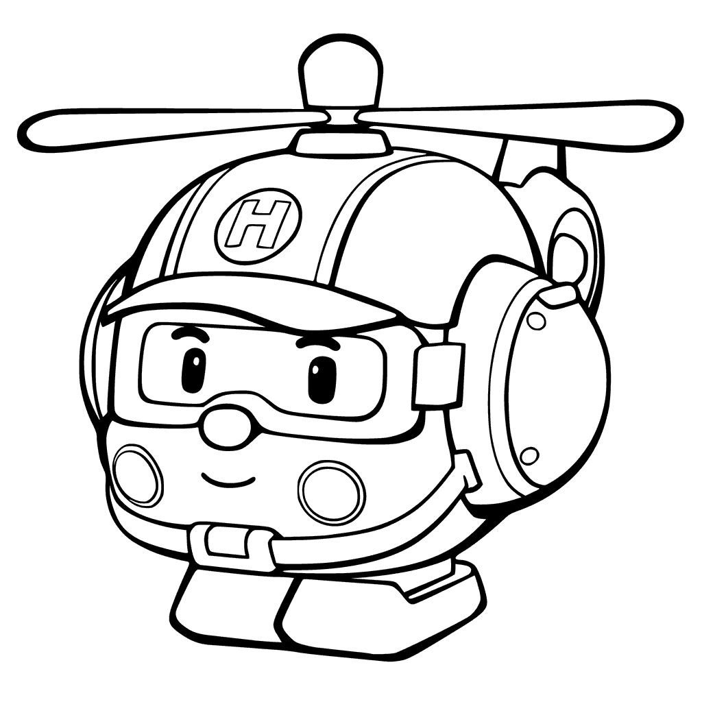 1024x1024 Robocar Poli Coloring Pages