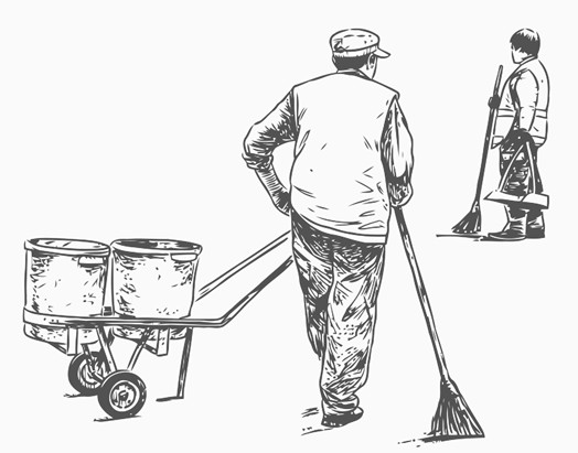 524x411 Street Sweepers Printable Image Illustration Sketch For Street